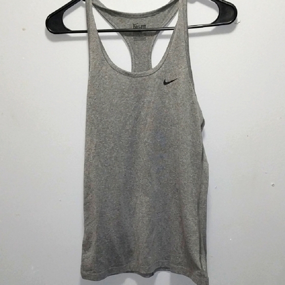 Nike Heather Gray Racerback Tank Small - Picture 1 of 6